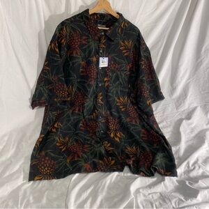 Van Heusen Black and Orange Floral Men's Shirt